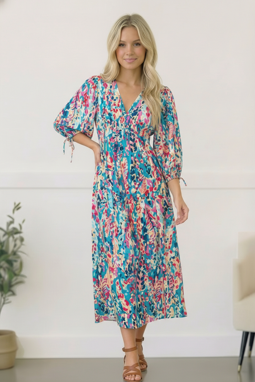 Pop of Paradise Turquoise Dress