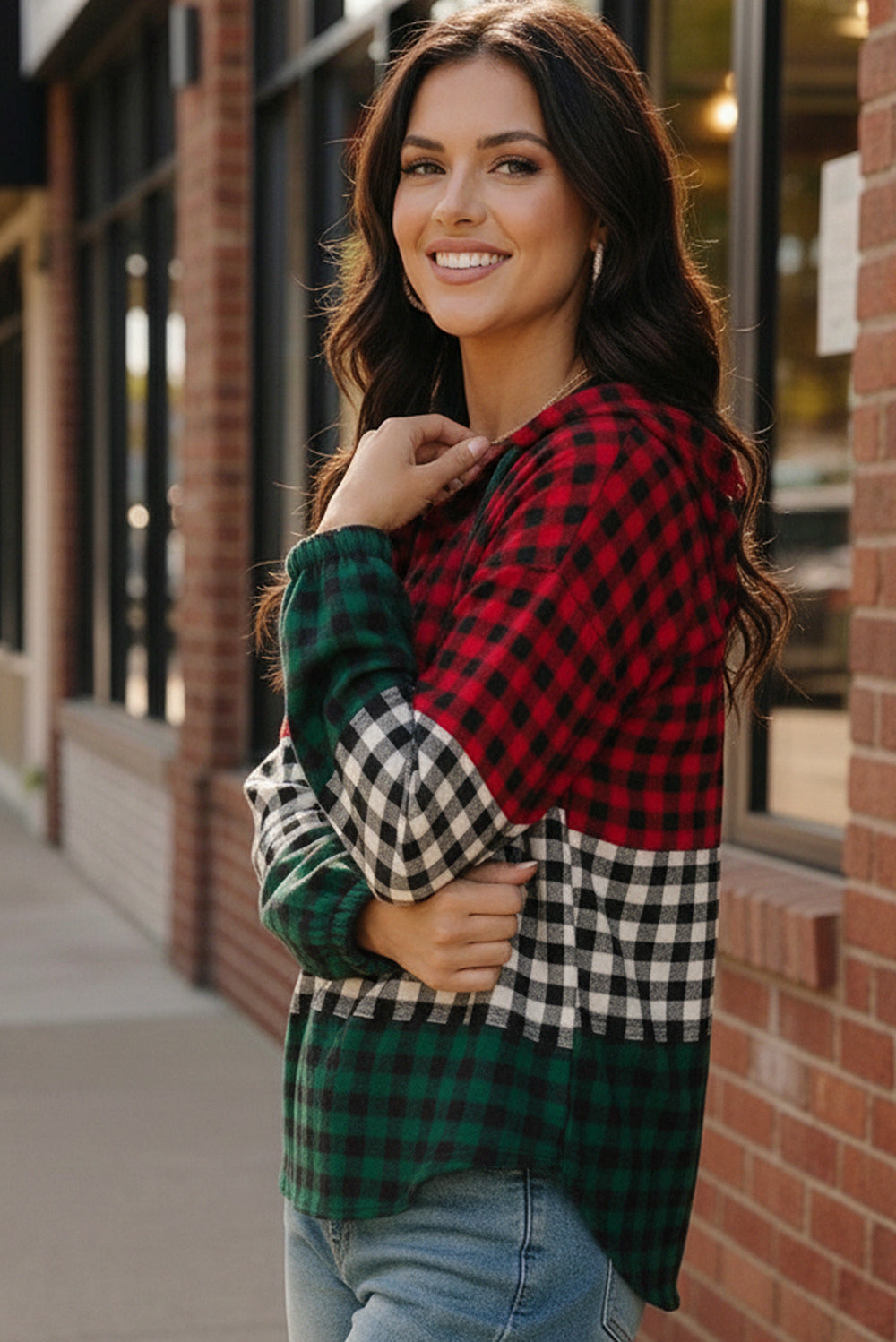 Holiday Cheer Check Hoodie