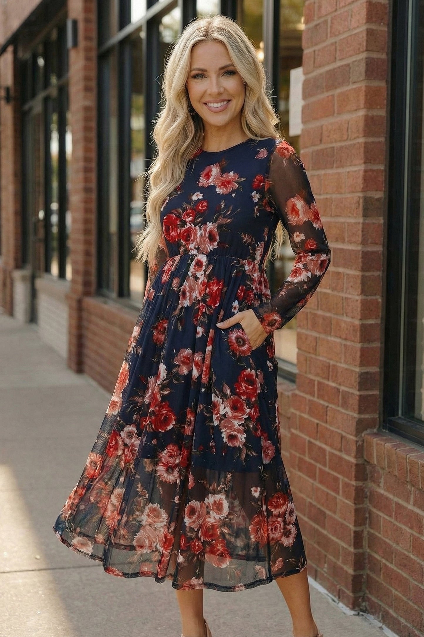 Rosy Romance Mesh Dress